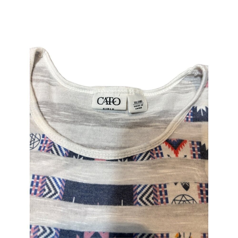 Cato Girls Blue & White Stripped Tank Top - Picture 5 of 6